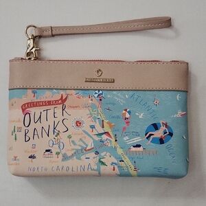Spartina 449 Outer Banks Map Wristlet in Light Blue and Tan